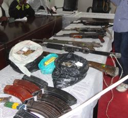 Arms and explosives recovered from Boko Haram in Kano.  - Mustapha Muhammad/IPS 