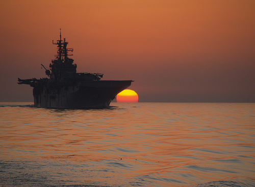 The amphibious assault ship USS Bataan transits the Strait of Hormuz in October 2011.  / Credit:U.S. Navy photo