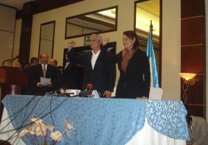Otto Pérez Molina and Roxanna Baldetti celebrate their election victory at a press conference.  - Danilo Valladares/IPS  