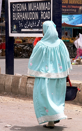 A Bohra woman in traditional costume. - Fahim Siddiqi/IPS