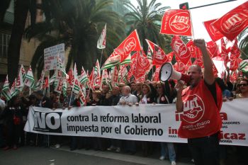 Protesters in Málaga declared "No to the labour reform". - Inés Benítez/IPS  