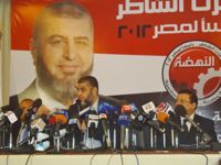 Al-Shater at his first press conference as presidential candidate. -  Khaled Moussa al-Omrani/IPS.