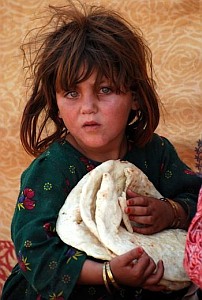 Like other children at Pakistan's Jallozai refugee camp, this girl is unable to attend school. -   