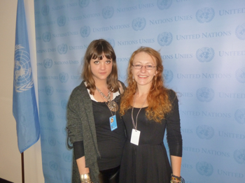 Ivana Savic, left, and Kiara Worth, co-ordinators of the Conference on Sustainable Development Major Group for Children and Youth. - Aline Jenckel/IPS