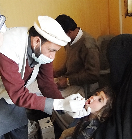 Polio vaccination at the Jalozai refugee camp.  - Ashfaq Yusufzai/IPS