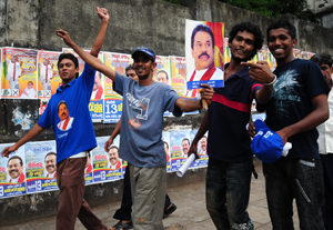 Incumbent President Mahinda Rajapaksa still remains the first choice for majority of Sri Lankan voters. - Amantha Perera/IPS
