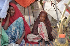 A  mother and daughter who survived the dangerous journey from south Somalia to an aid camp in Mogadishu.  - Abdurrahman Warsameh/IPS
