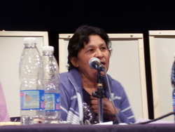 Cándida Fernández, from Formosa province, testifies about harm caused by pesticides. Credit: Marcela Valente 
