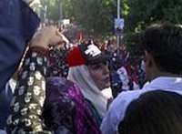 Benazir Bhutto at a Karachi rally in October. / Credit:Beena Sarwar/IPS