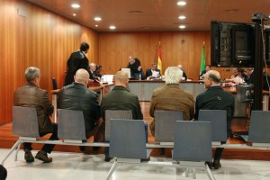 Trial of five police officers for alleged sexual abuse against immigrants held in the detention centre in the southern Spanish city of Málaga. This case is just one of many reported of mistreatment in these centres, whose closure is demanded by human rights groups. Credit: Inés Benítez/IPS