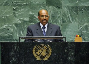 Omar Hassan Al-Bashir, President of the Republic of the Sudan, addresses the general debate of the sixty-first session of the General Assembly, at UN Headquarters in New York in 2006, prior to his indictment by the ICC. Credit: UN Photo/Marco Castro