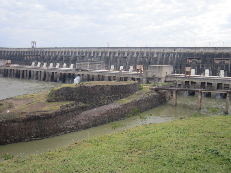 View of the Itaipú hydroelectric plant shared by Brazil and Paraguay on the Paraná River, which forms part of the border between the two countries. In years of abundant rainfall it is the largest power plant in the world. With an installed capacity of 14,000 MW, it is much smaller than China's Three Gorges, with a capacity of 22,400 MW. But this year the Itaipu dam's generation will fall sharply due to drought. CREDIT: Mario Osava/IPS
