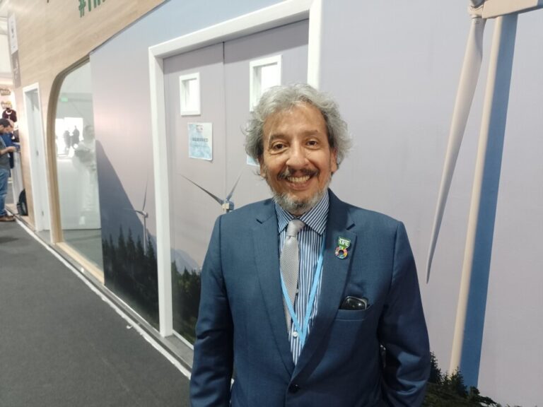 Manuel Pulgar Vidal, a former Peruvian environment minister and the chair of COP20 on climate change, held in Lima in 2014, poses for photos in one of the corridors of COP27 at the Sharm El Sheikh International Convention Center in Egypt, where he is participating as global leader of Climate & Energy at WWF. CREDIT: WWF