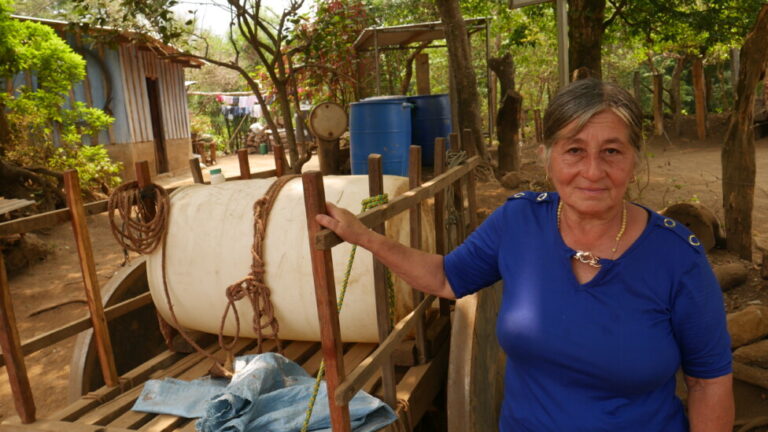 Marta Moreira is one of the community leaders who has worked the hardest to ensure that in Jocote Dulce, a remote rural settlement in eastern El Salvador, programs are helping supply water and strengthen food security. CREDIT: Edgardo Ayala/IPS