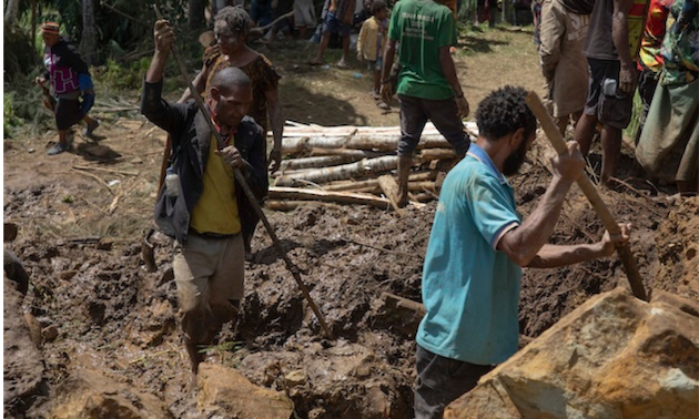 Rescue efforts in Yambani, Papua New Guinea after the May 26, 2024, landslide. Credit: UNICEF