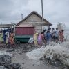 Tidal waves on Namkhana Island flood a house Storms, heavy rainfall, and flood wreak havoc in this region of West Bengal. Credit: Supratim Bhattacharjee/Climate Visuals