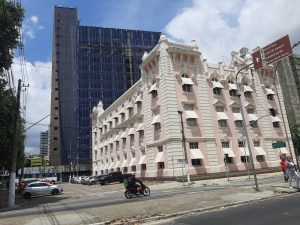 The historic headquarters of Belém's port administration is now being rebuilt as a 255-guest hotel, to host delegates to the climate summit to be held in late 2025 in the Brazilian Amazonian city. Credit: Mario Osava / IPS