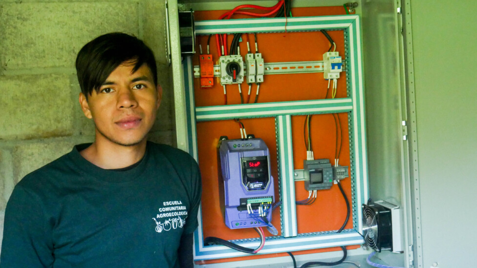 José Amílcar Hernández, 26, is in charge of the technical operation of the water system installed in his community, El Rodeo, in northern El Salvador. Credit: Edgardo Ayala / IPS