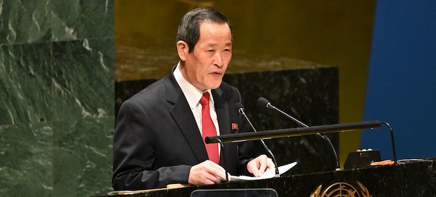 Addressing the UN General Assembly, Ambassador Kim Song of North Korea said nuclear weapons are stockpiled in many countries, including the U.S., yet Pyongyang is the only one facing sanctions: Credit: UN Photo/Evan Schneider